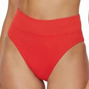 BECCA BY REBECCA VIRTUE Elise High Waist Bikini Bottom FIRE (red) Size Small